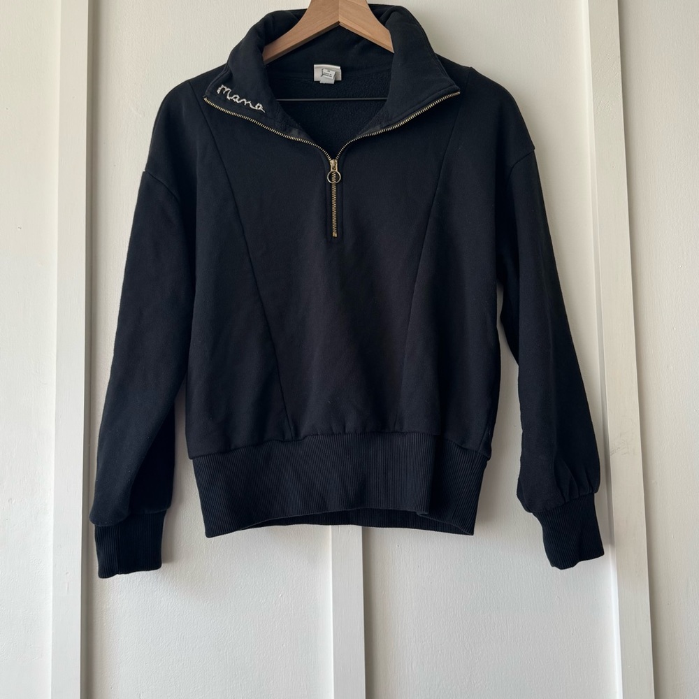 A‎ New Day Black Quarter-Zip Pullover Sweatshirt – Size M
